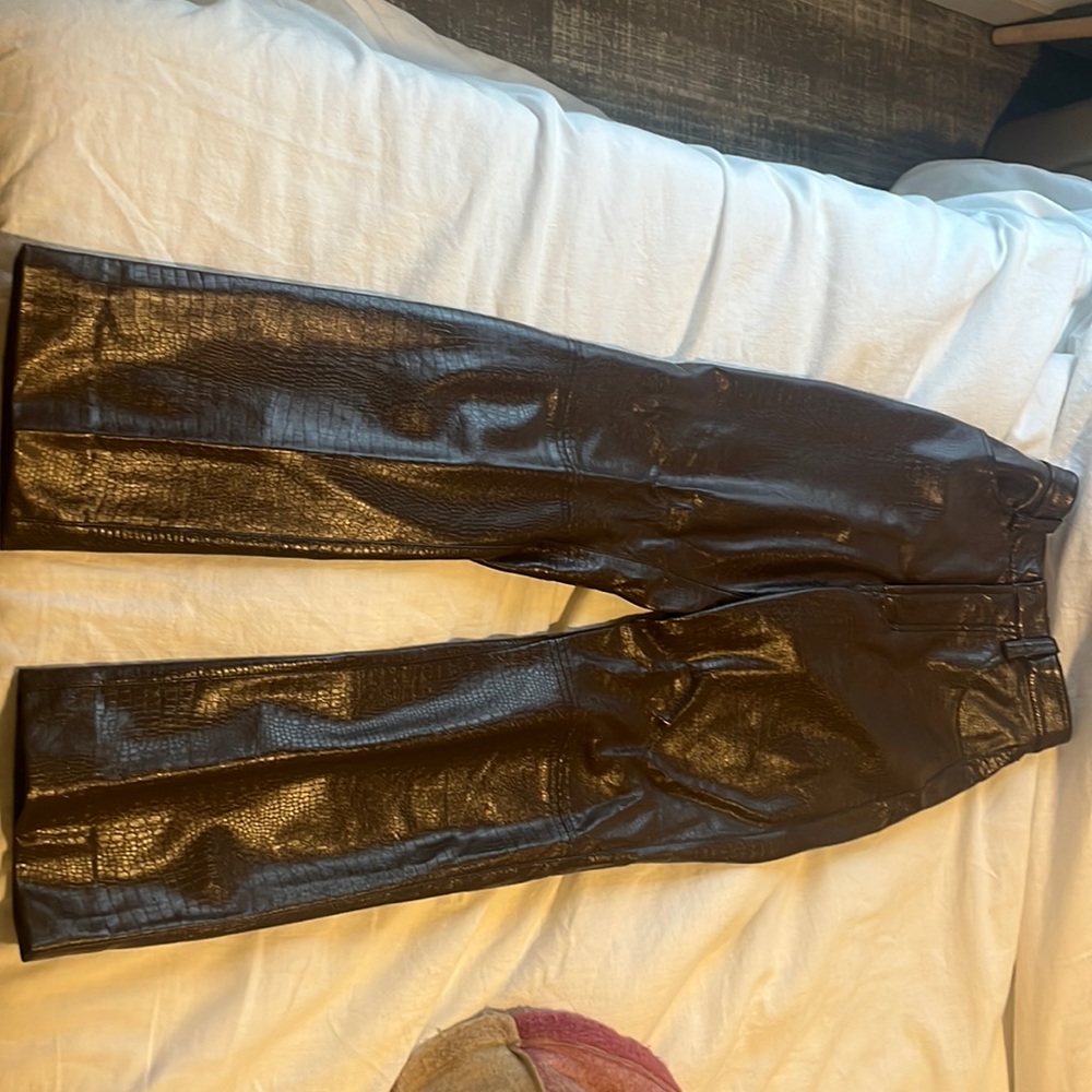 House of CB textured faux leather pants